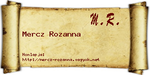 Mercz Rozanna névjegykártya